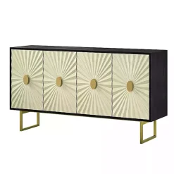 Discount Kirklands Home Black & Ivory Sunburst 4-Door Sideboard