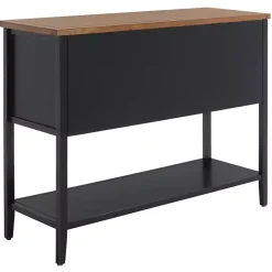 Clearance Kirklands Home & Oak 4-Drawer Charlotte Sideboard Black