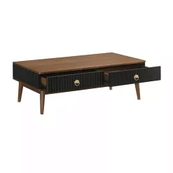 Sale Kirklands Home & Walnut Soft-Close Wood Coffee Table Black