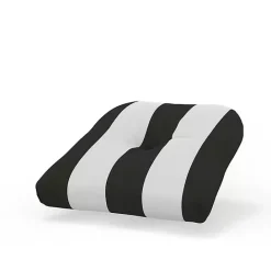 Discount Kirklands Home Black & White Awning Stripe Outdoor Chair Cushion