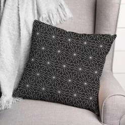 Outlet Kirklands Home & White Floral Indoor/Outdoor Pillow Black