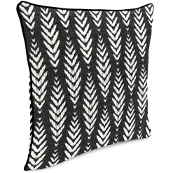 Outlet Kirklands Home Black & White Geometric Leaves Outdoor Pillow
