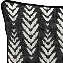 Outlet Kirklands Home Black & White Geometric Leaves Outdoor Pillow