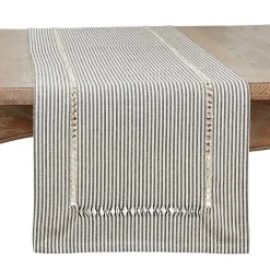 Kirklands Home Black & White Striped Table Runner, 72 in.