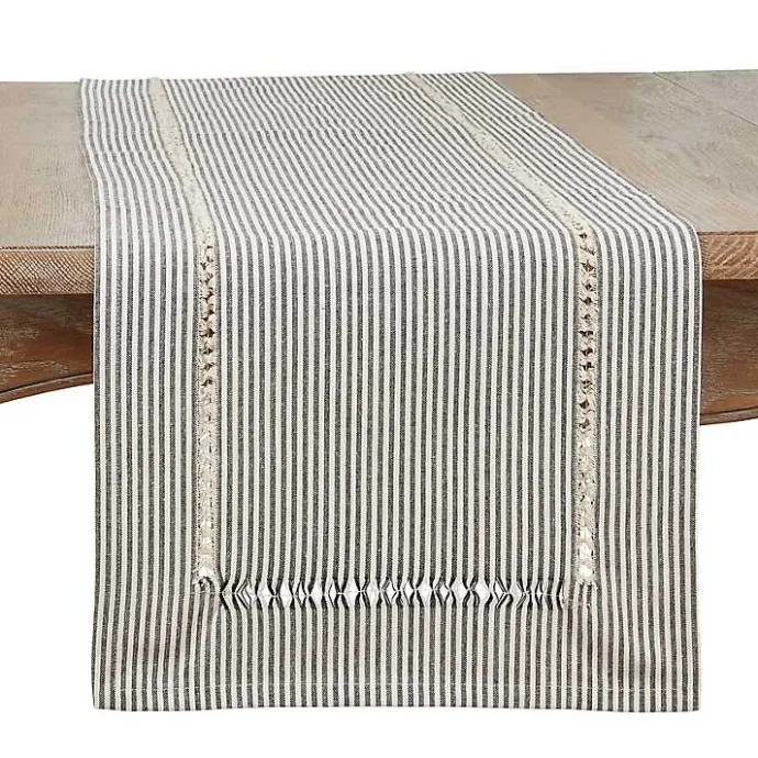 Kirklands Home Black & White Striped Table Runner, 72 in.