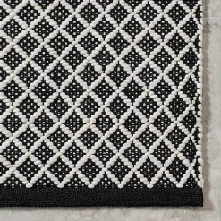 Kirklands Home Black & White Trellis Indoor/Outdoor Rug, 4x6