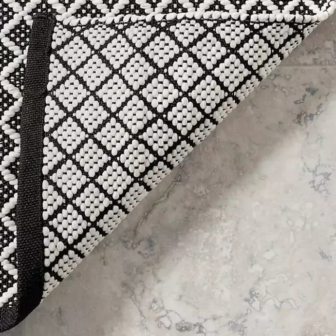 Kirklands Home Black & White Trellis Indoor/Outdoor Rug, 4x6