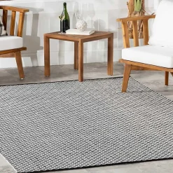 Discount Kirklands Home Black & White Trellis Indoor/Outdoor Rug, 5x8