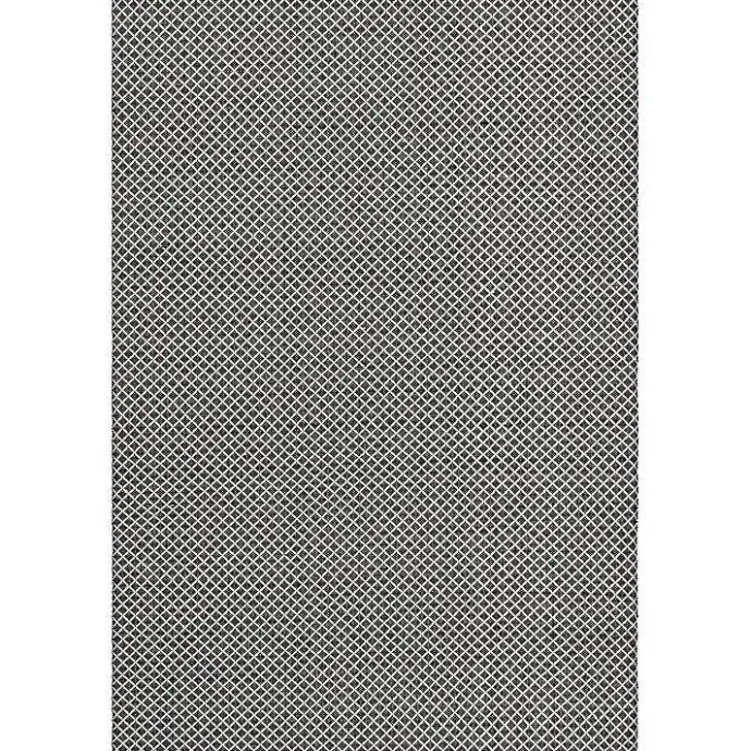 Online Kirklands Home Black & White Trellis Indoor/Outdoor Runner, 3x8