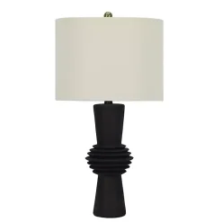 Sale Kirklands Home Black Abstract Column Table Lamp White