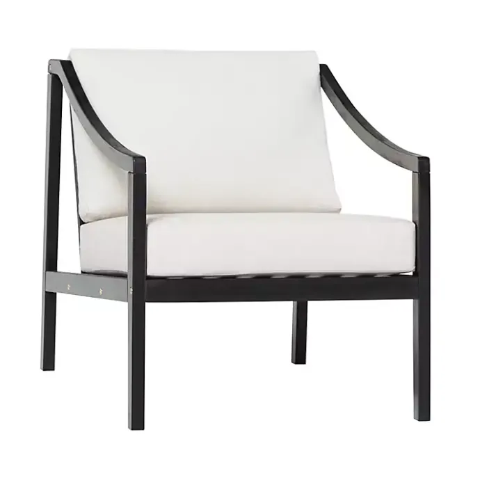 Discount Kirklands Home Black Acacia Wood Outdoor Club Chair