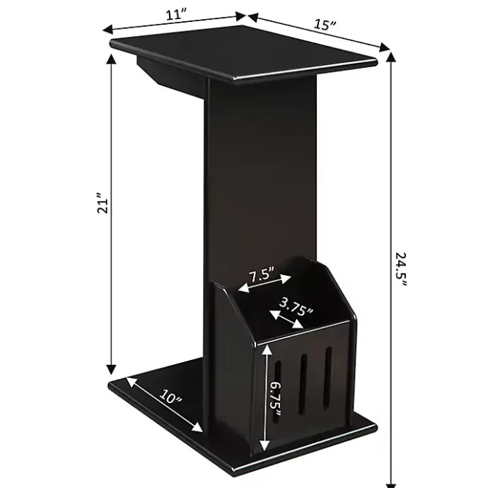 Online Kirklands Home Accent Table with Magazine Holder Black