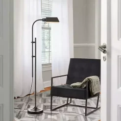 Discount Kirklands Home Adjustable Height Pharmacy Floor Lamp Black