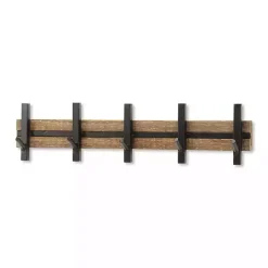 Discount Kirklands Home Black and Brown 5-Hook Coat Rack
