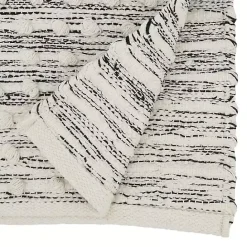 Hot Kirklands Home and Cream Textured Diamonds Table Runner Black