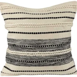 Kirklands Home Black and Cream Twisted Indoor/Outdoor Pillow