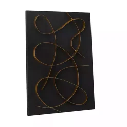 Clearance Kirklands Home Black and Gold Abstract Wall Plaque