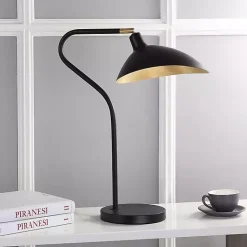 Outlet Kirklands Home Black and Gold Curved Neck Giselle Task Lamp