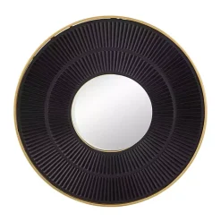 Sale Kirklands Home and Gold Double Ribbed Wall Mirror Black