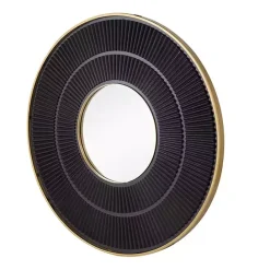 Sale Kirklands Home and Gold Double Ribbed Wall Mirror Black