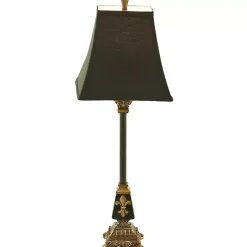 Hot Kirklands Home and Gold Fleur De Lis Buffet Lamp Black