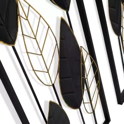 Sale Kirklands Home Black and Gold Metal Leaves Wall Plaque