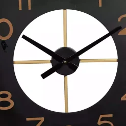 Hot Kirklands Home Black and Gold Open Frame Axis Clock