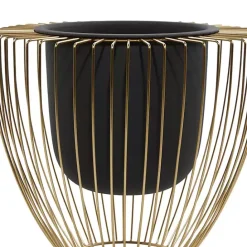 Hot Kirklands Home Black and Gold Open Frame Planters, Set of 2