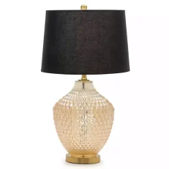 Online Kirklands Home Black and Gold Textured Glass Table Lamp