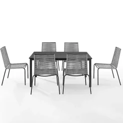 Sale Kirklands Home Black and Gray Rope 7-pc. Outdoor Dining Set