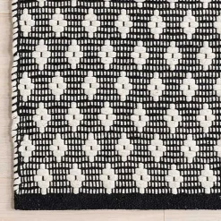 New Kirklands Home Black and Ivory Dainty Diamond Area Rug, 4x6