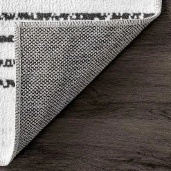 Sale Kirklands Home Black and Ivory Diamond Washable Runner