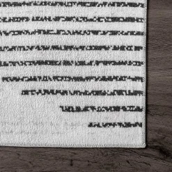 Kirklands Home Black and Ivory Diamond Washable Area Rug, 3x5