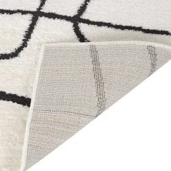 Kirklands Home Black and Ivory Monotone Geo Area Rug, 5x7