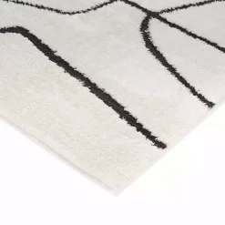 Kirklands Home Black and Ivory Monotone Geo Area Rug, 5x7