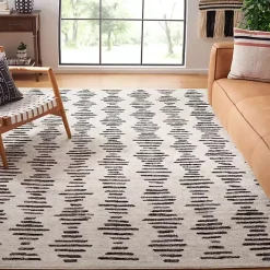 Online Kirklands Home Black and Ivory Tulum Geometric Area Rug, 8x10