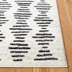 Online Kirklands Home Black and Ivory Tulum Geometric Area Rug, 8x10