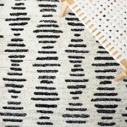Online Kirklands Home Black and Ivory Tulum Geometric Area Rug, 8x10