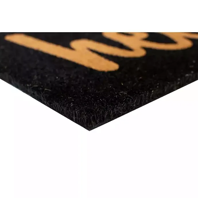 Sale Kirklands Home Black and Natural Coir Hello Doormat, 36x24 in.