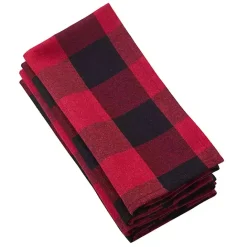 Discount Kirklands Home Black and Red Buffalo Check Napkins, Set of 4