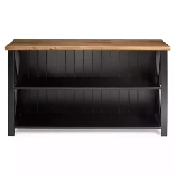 Kirklands Home Black and Rustic Oak Wood Farmhouse Console Table