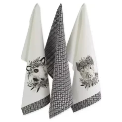 Online Kirklands Home Black and White Animal Kitchen Towels, Set of 3