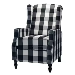 Outlet Kirklands Home Black and White Buffalo Check Recliner