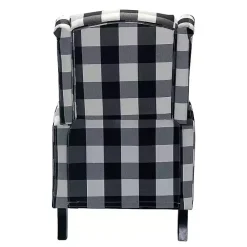 Outlet Kirklands Home Black and White Buffalo Check Recliner
