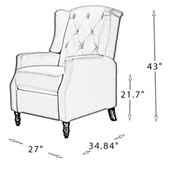 Outlet Kirklands Home Black and White Buffalo Check Recliner