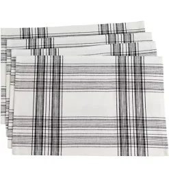 Clearance Kirklands Home Black and White Classic Plaid Placemats, Set of 4
