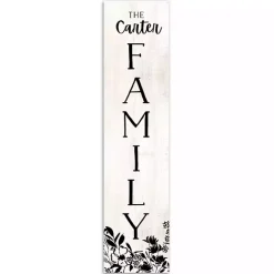 Online Kirklands Home Black and Floral Personalized Porch Board White