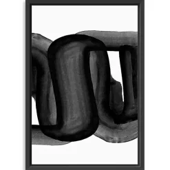 Outlet Kirklands Home Black and White Flow Bend Framed Canvas Art Print
