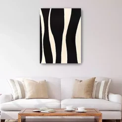 Kirklands Home Black and White Striped Canvas Art Print Multi