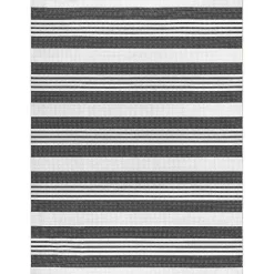 Hot Kirklands Home Black and White Striped Washable Area Rug, 3x5